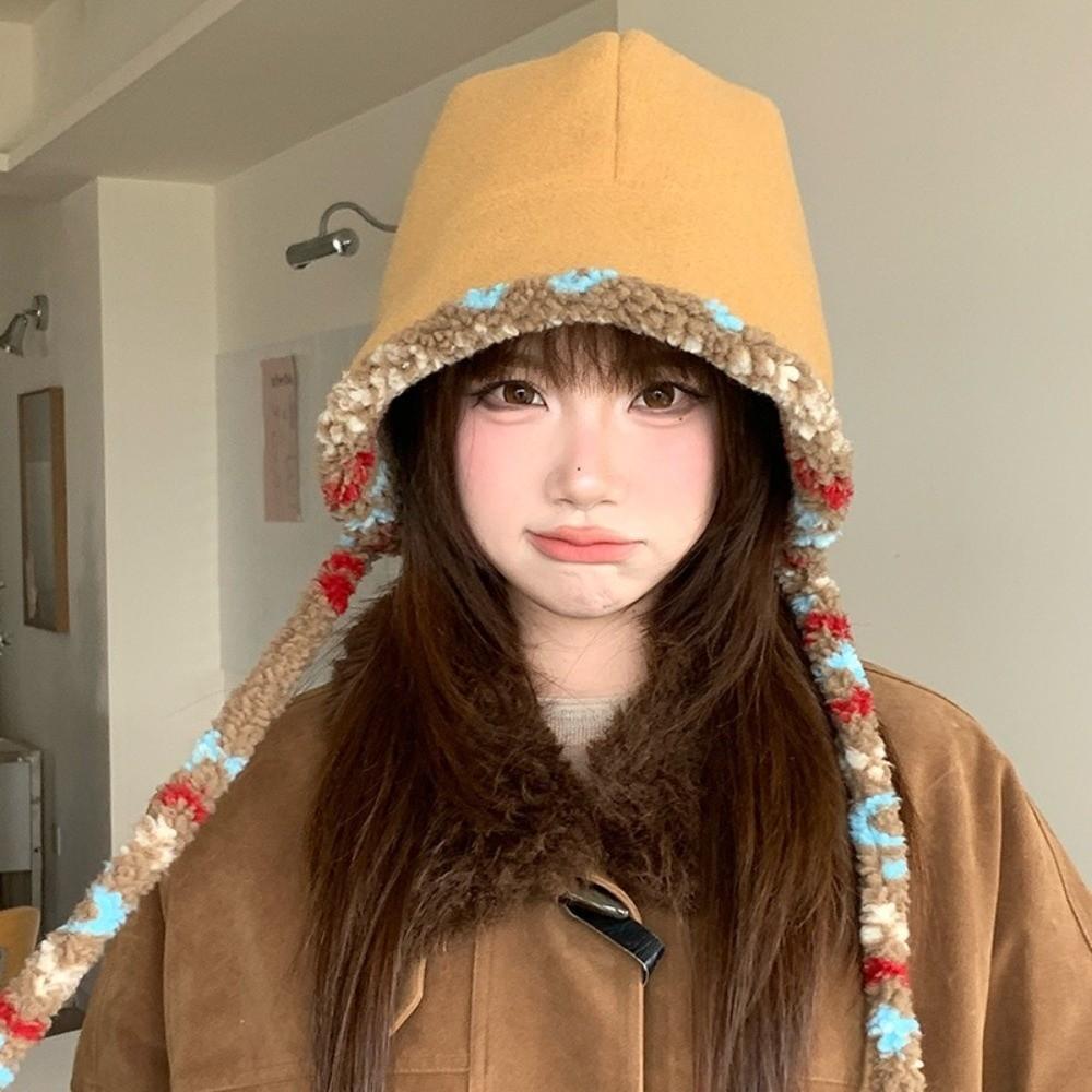 Keep warm Knitted Plush Hat Soft Trapper Hats Fashion Women's Lei Feng Hat Outdoor