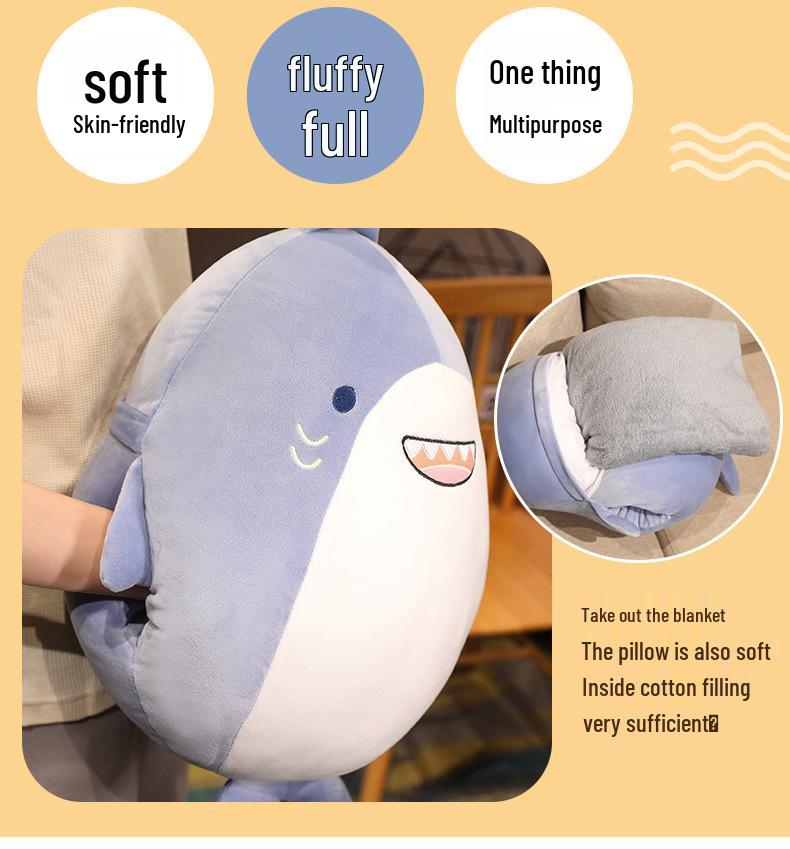Грелка Желтая Утка Акула Плюшевая Игрушка и Плед - Милая, Мягкая, Вкладываемая, Идеально для Время Сна или Комнат с Кондиционером