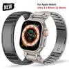Роскошный ремешок из нержавеющей стали для Apple Watch Ultra 3 49 мм Мужской ремешок для iWatch Серии 11 10 46 мм 9 8 7 6 5 SE 45 мм 44 мм Браслет