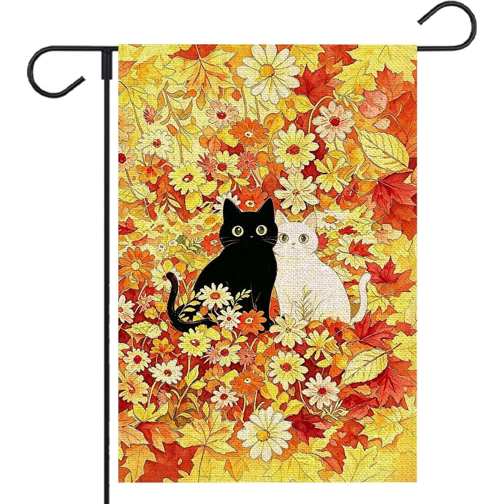 Fall Garden Flag Double Sided Outside Welcome Autumn Seasonal Holiday Yard Outdoor Decoration (12X18)