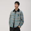High-End American Retro Plaid Jacket Men'S Trendy Brand Loose Lapel Shirt Tooling Jacket Men'S