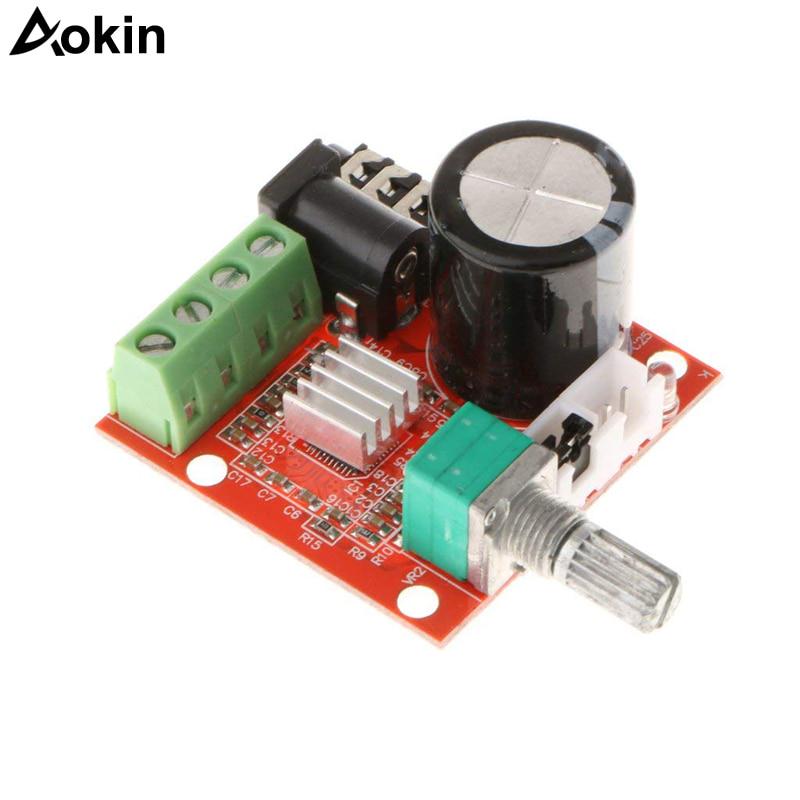 10 Вт + 10 Вт PAM8610, мини-аудио усилитель мощности, плата модуля, ручка регулировки громкости, класс D, 7,5 В-15 В постоянного тока