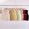 Sweet Flower Knitted Vest Cardigan Women's In Stock Autumn and Winter Korean Version Shoulder Sweater Vest Outer Outfit