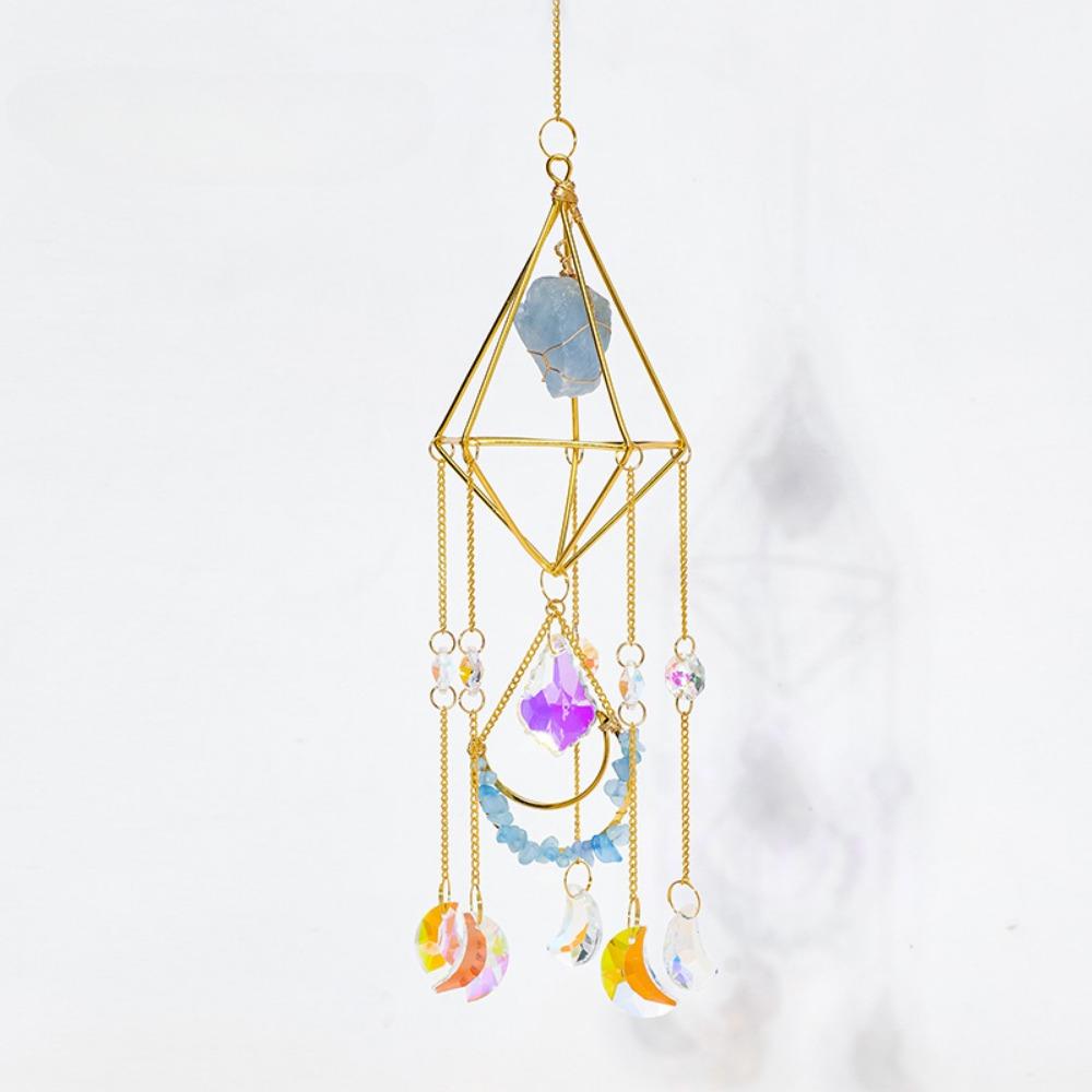 Кристалл, необработанный камень, ромбовидной формы, подвесные украшения, украшения, украшения для гостиной, балкона, подвески