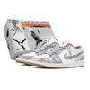 Air Jordan 1 Износостойкие Низкие Винтажные Баскетбольные Кроссовки Мужские Бело-Серые 553558-169(Team17-)