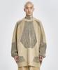 AJOBYAJO Paneled Mixed Knit Sweater [Beige]
