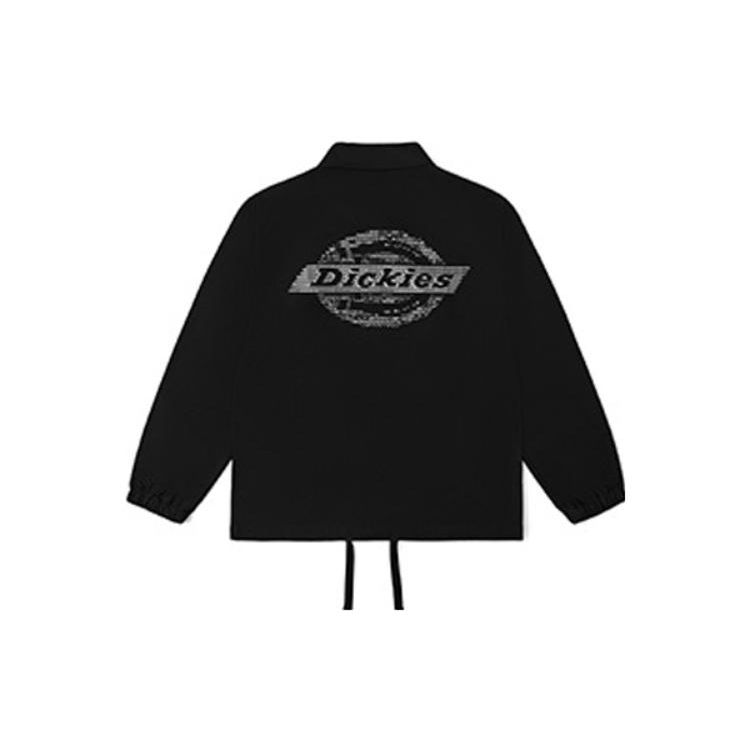 Dickies Повседневная куртка свободного кроя с принтом логотипа и кулиской для мужчин Черная DK010928-BLK