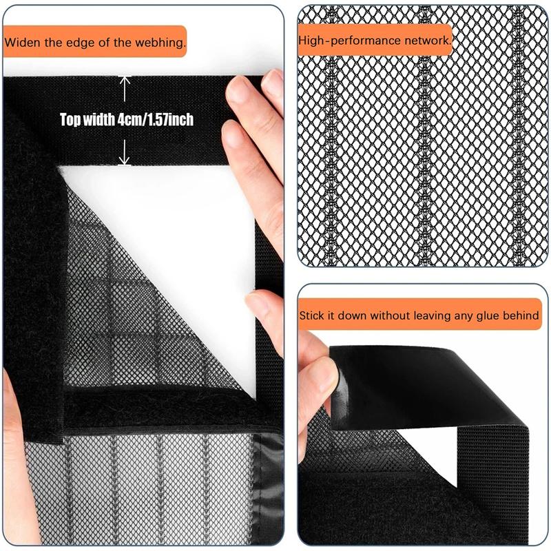 Летняя магнитная сетчатая штора-дверь, противомоскитная сетка на дверь, магнитное уплотнение для окон и дверей - Черная