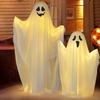 Halloween Light-up Ghost Decoration with LED Light Outdoor Spooky Standing White Ghost