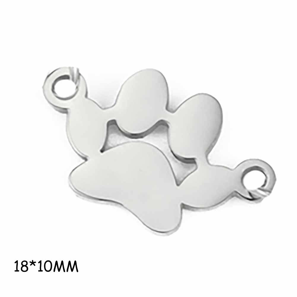 Cazador Dog Cat Paw Footprint Charms for Jewelry Making Stainless Steel Animal 2 Holes DIY Pendants for Bracelet Necklace 2026