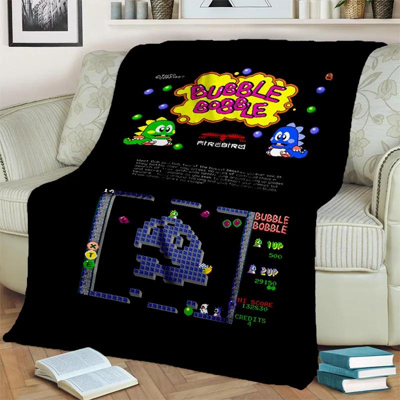 Мультяшная игра Bubble Bobble Геймер 3D Плед, Мягкий плед для дома Спальни Кровати Дивана Пикника Путешествия Офиса Покрывало Дети
