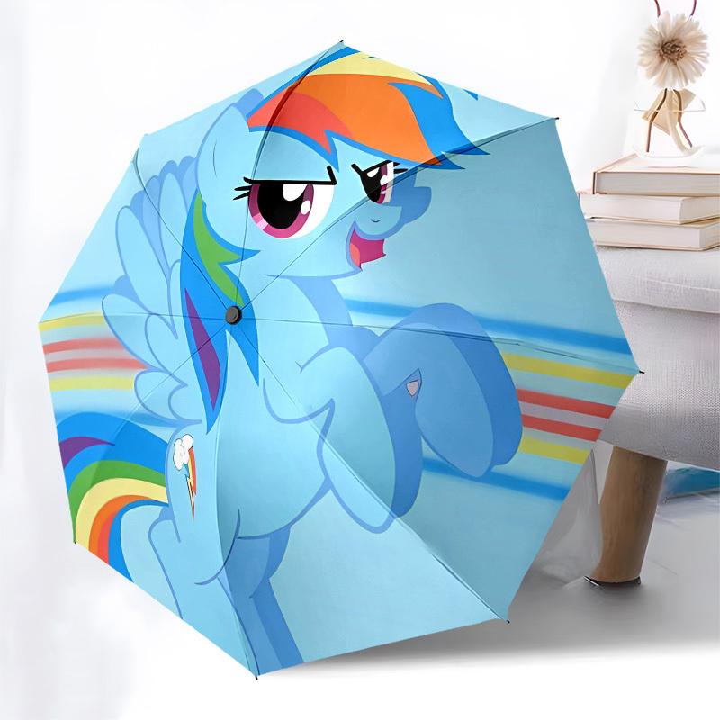 Радуга Дэш, My Little Pony - Автоматическое Открытие и Закрытие, Портативный Зонт с 8 Ребрами, Подходит для Мужчин и Женщин в Любое Время Года -