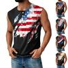 Мужская летняя майка без рукавов с принтом ко Дню независимости, спортивная, на пуговицах, с карманом