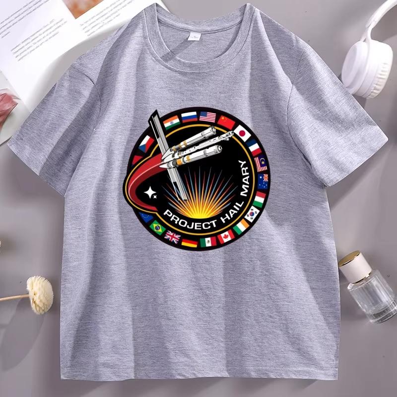 Unisexs Tshirt Project Hail Mary Graphic T Shirt Casual Cotton Short Sleeve Round Neck Tshirt Funny Casual Printed Male Clothes