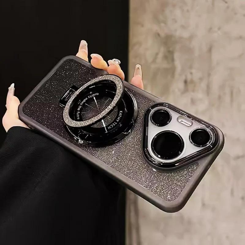 Роскошный Магнитный Держатель Magsafe Блестящий Чехол для Huawei Honor X8C X8B X8A X7C X7B X9C X9A X9B X6B X5 X5B Plus Прозрачный Чехол