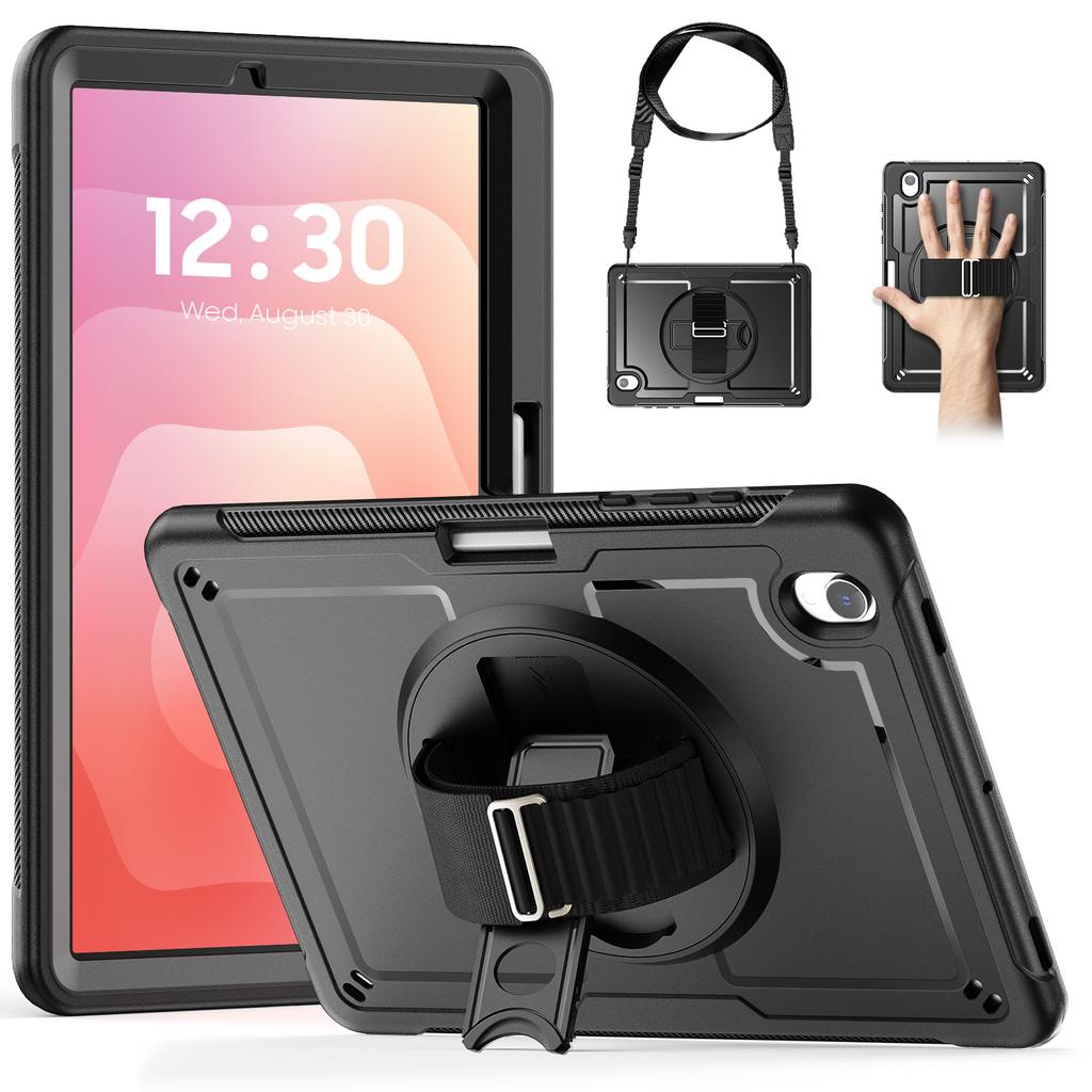 Чехол для Samsung Galaxy Tab S11 с ручным ремешком, подставкой, из ПК + ТПУ, чехол для планшета с плечевым ремнем и держателем для карандаша