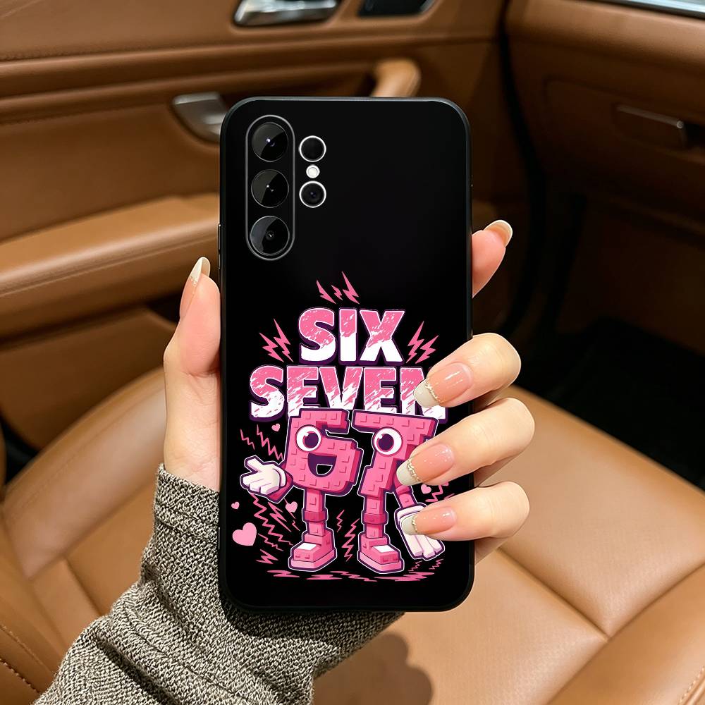 Чехол Brainrot Six Seven из мягкого силикона для Samsung S25, S24, S21, S22, S23, S30, Ultra, S20, Plus, FE, Lite-Черный