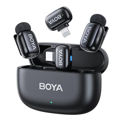 Boya Мини петличный микрофон для и для YouTube Facebook и видеозаписи Boyamini-16 (1TX+1RX) Шумоподавляющие iPhone/iPad, Смартфоны, Ноутбуки,