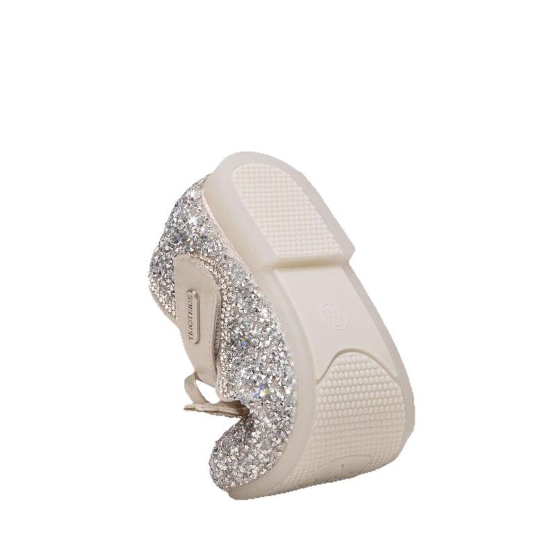 Girl'S Princess Shoes Glittery Rainbow Beautiful Autumn Kids Single Shoe Flat Mermaid Toddler Anti-Slip Children Shoe