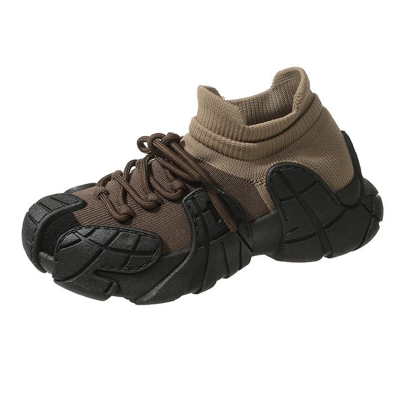 Кроссовки новые спортивные кроссовки из летучего трикотажа повседневные на толстой подошве легкие эластичные носки обувь женские весенне-осенние