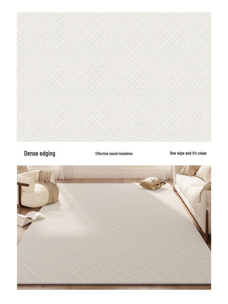 2024 Роскошный бархатный водонепроницаемый ковер для гостиной - не требует стирки, однотонный, простой дизайн, напольный коврик