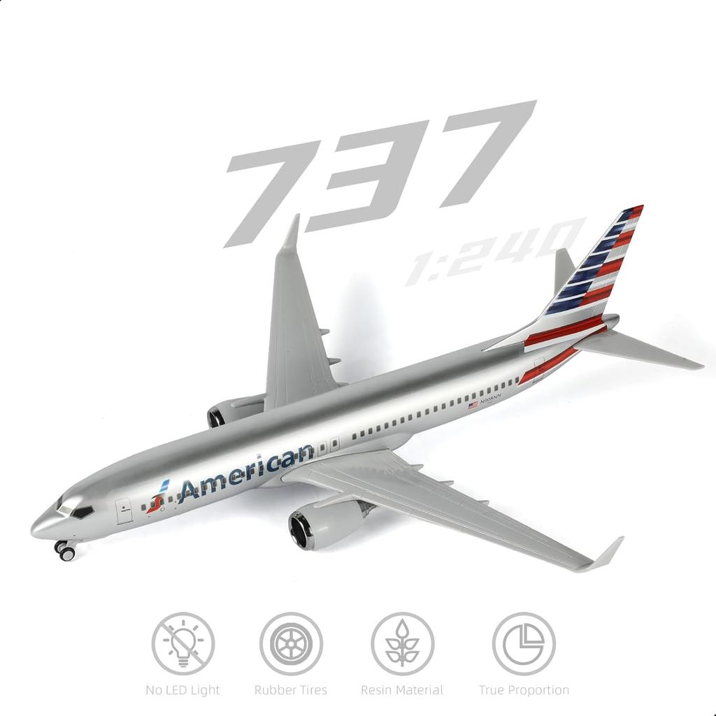 30 см Коллекционная модель самолета Американский B737 Литье под давлением Смола Модель самолета Игрушка Набор с подставкой Колеса для подарка на авиационную тематику или Декорации