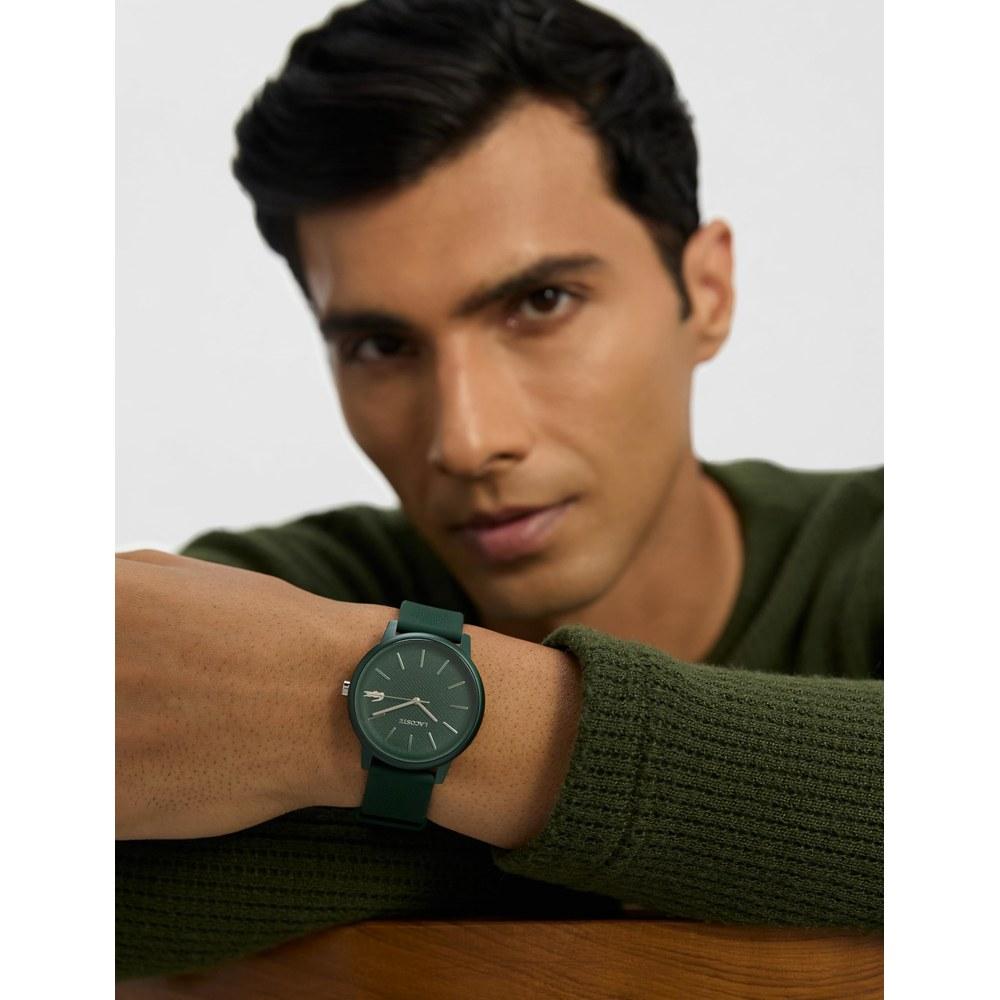 Lacoste 12.12 Mové Аналоговые Кварцевые Часы Мужские Силиконовый Ремешок Хаки