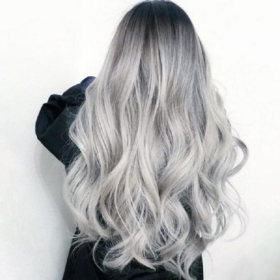 Women Wig High Temperature Wire Curly Long Wig Fashionable Natural Look Lady Gradient Hair Wig for Dress Up