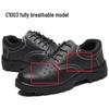 Genuine Leather Safety Shoes with Anti-Smash, Anti-Puncture, Breathable Design, Anti-Static Model, Rubber Outsole, and 6kV Insulation for All Seasons.