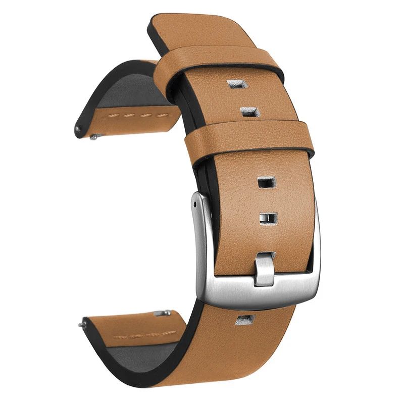 18мм 20мм 22мм 24мм Натуральная кожа для Samsung Galaxy Watch 3 46мм 42мм 4 5 Pro Active 2 40 44 для Huawei Watch GT2 3 PRO