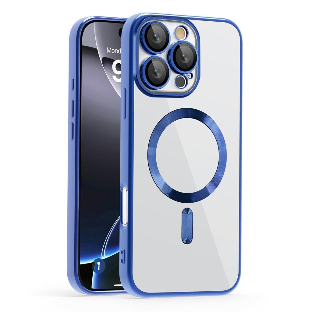 Для iPhone 16 Pro Max Чехол Совместимый с MagSafe ТПУ+ПК Прозрачная Задняя Крышка