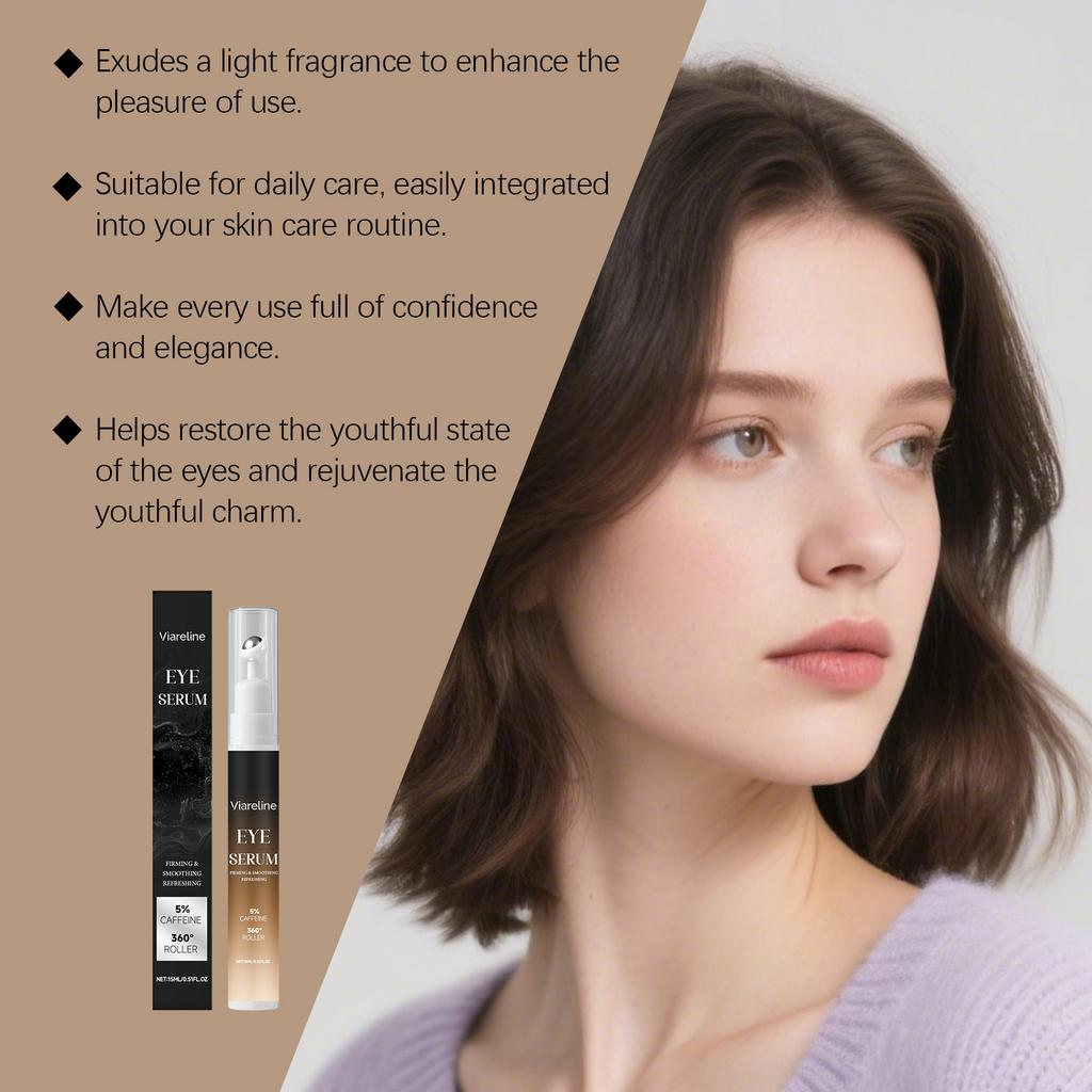 Caffeine Eye Essence Lotion Hydrating Anti-Puffiness Eye Serum Smooth Fine Lines Firming Eye Contour Cream for Dark Circles