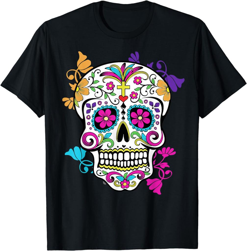 Футболка унисекс Dia De Los Muertos с сахарным черепом
