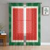 Summer Fruit Watermelon Red Green Sheer Curtains for Living Room Decoration Window Curtains Kitchen Tulle Voile Organza Curtains