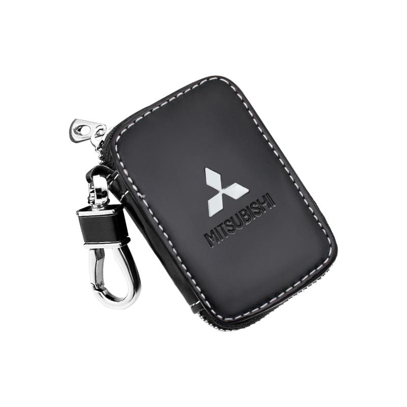 For Mitsubishi ASX Lancer Pajero Outlander Colt Galant L200 Ralliart PU Leather Key Wallet Car Key Bag Multi Function Key Caseor