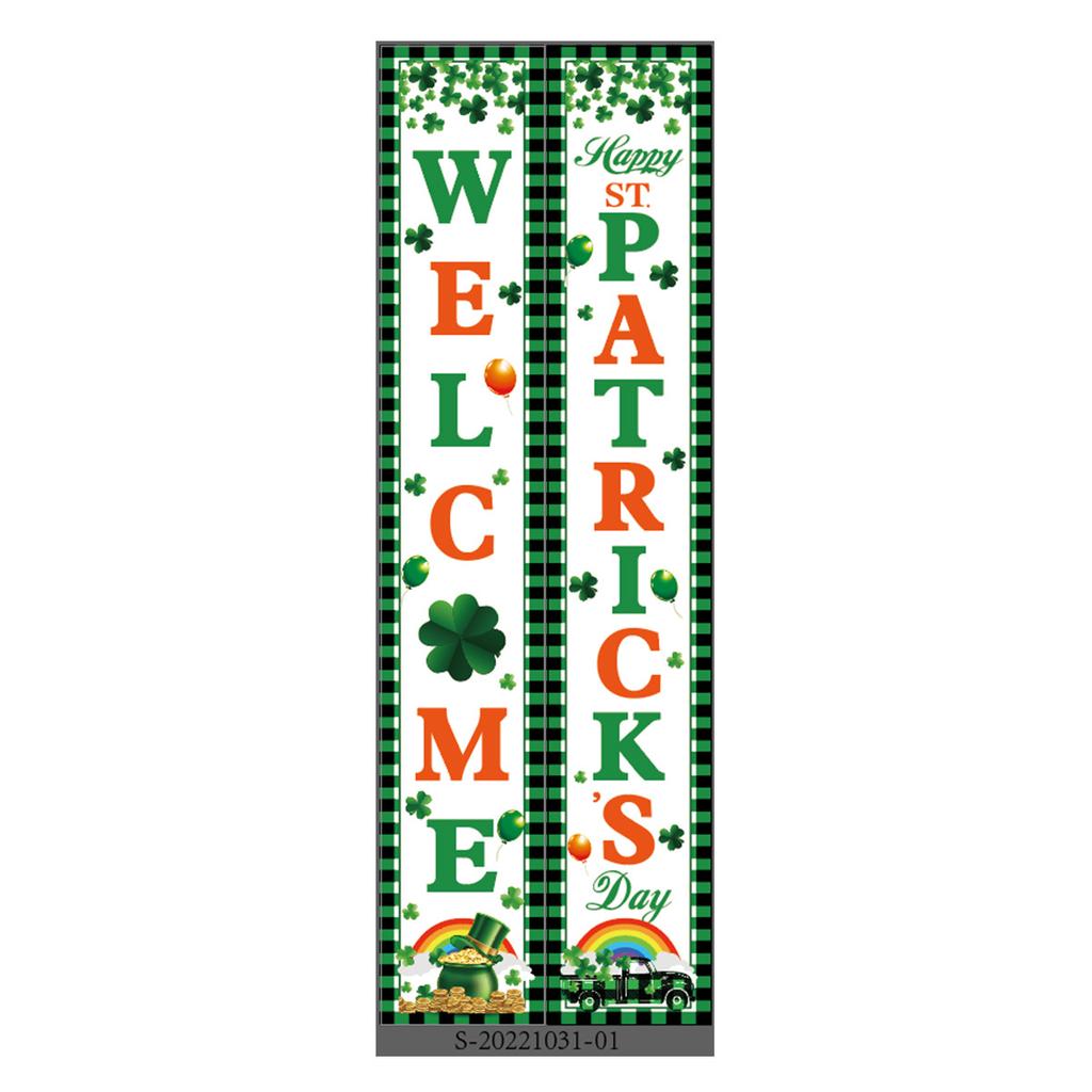St. Patrick'S Day Family Party Door Frame Decoration Couplet Polyester Cloth Flag Poster Customization