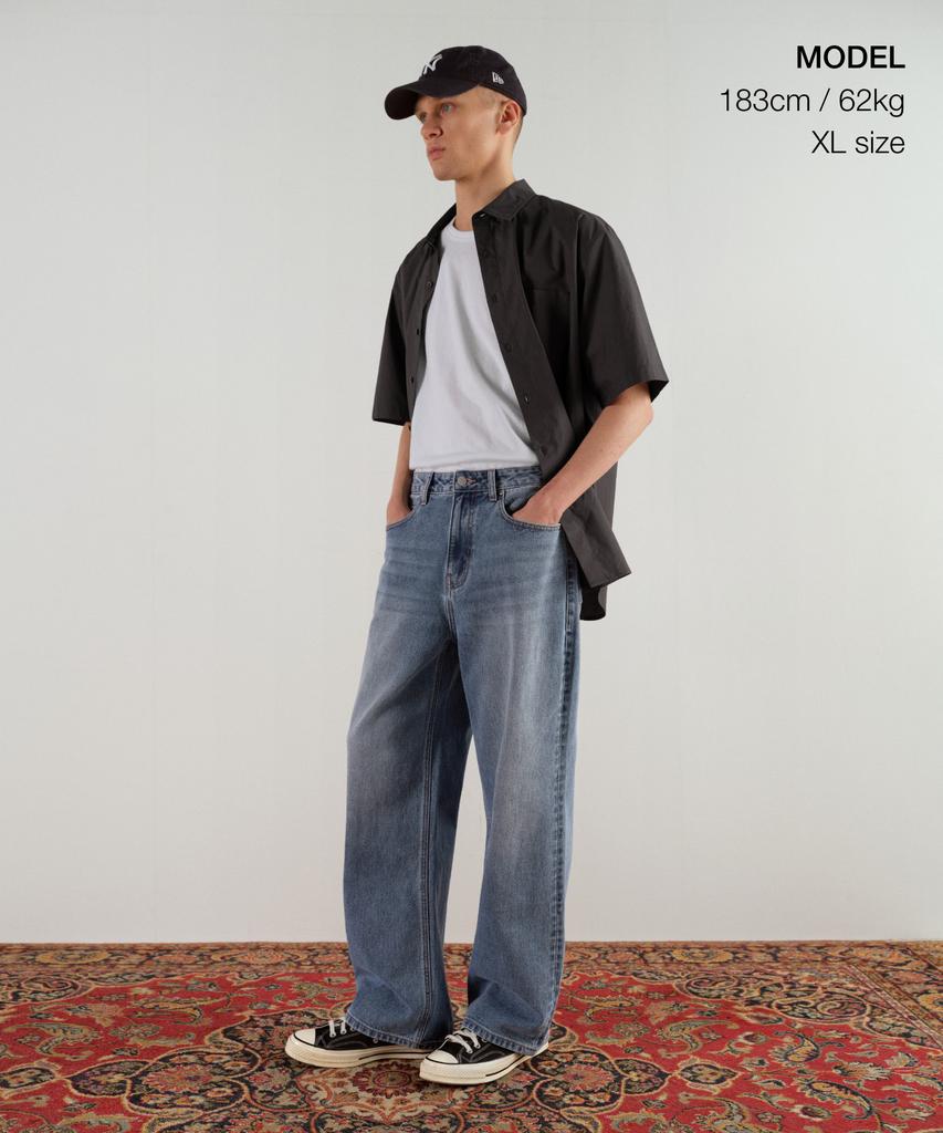 MUSINSA STANDARD Relaxed Soft Poplin Short Sleeve Shirt [Gunmetal]