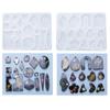 Keychain Moulds Pendant Molds with Holes Multi-Shapes Hand-Making Jewelry Tools Keychain Decorations Silicone Material