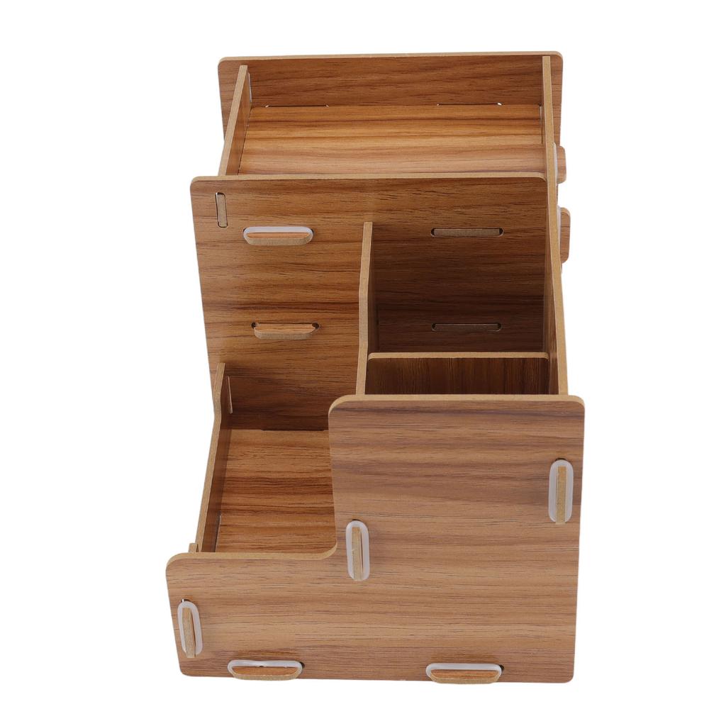 Wooden Desk Organize Shelf Multi Layer Space Saving Tabletop Storage Box for Home Office School