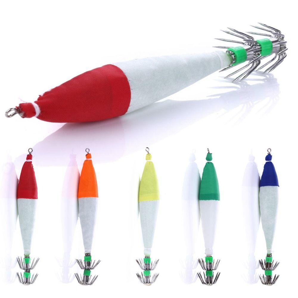 6.3g Wood Shrimp Lure Bright Color Cuttlefish Bait Shrimp Squid Hook Saltwater Fishing Tackle