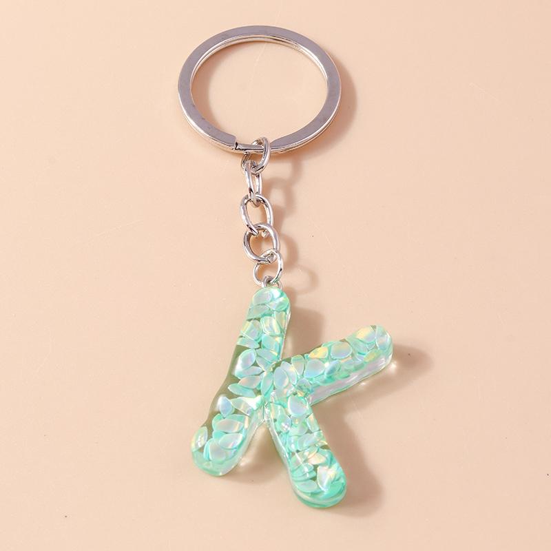 New Creative Flower Initial 26 Letter Keychain A-Z Alphabet Keyring Pendants for Women Girls Handbag Decor Jewelry Accessories