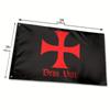 2D Door Banner 2D Door Flag, Knights Templar Flags Deus Vult 3X5Ft Outdoor Garden Flags for Home Decoration Single-Sided Indoor Banner 90Cm*150Cm