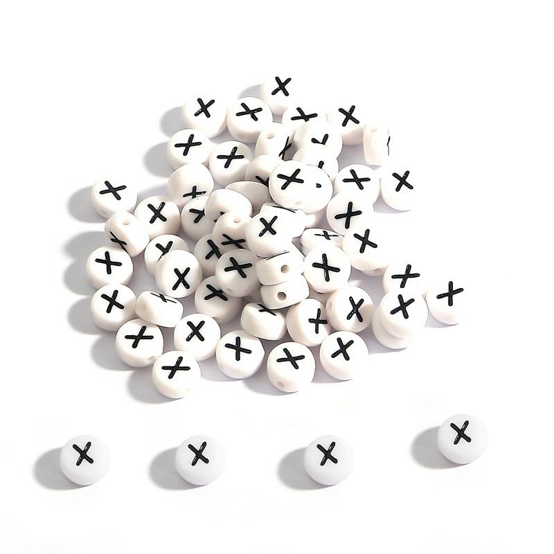 Бусины для браслетов ручной работы 4*7 мм Акриловые бусины с буквами алфавита Плоские бусины DIY Детские инструменты для плетения Бисероплетение Аксессуары для самодельных браслетов