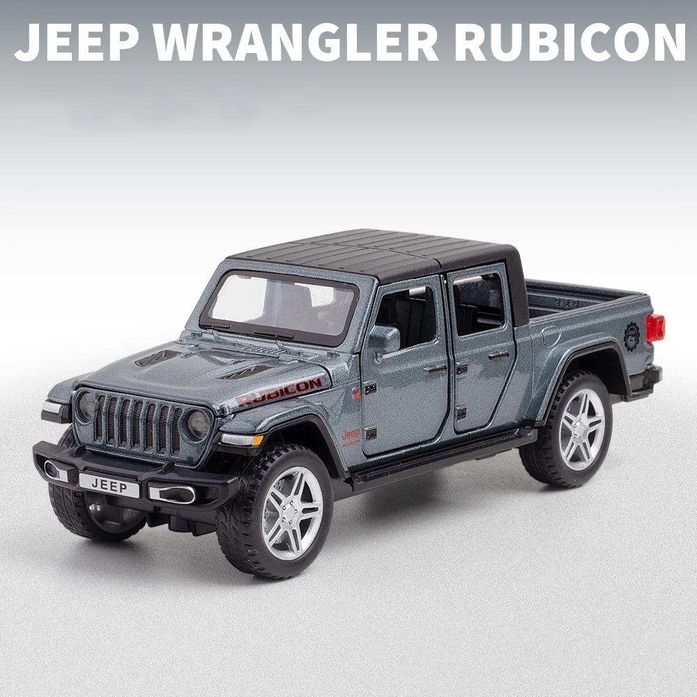 Масштаб 1:32 Jeep Wrangler Gladiator Пикап, модель автомобиля из сплава, отлитая под давлением металлическая игрушка, внедорожники со звуком и светом, коллекция, подарок для детей