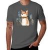 Fox and Flower TShirt Basic Solid Tee for Daily Use