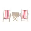 1:12 Mini Foldable Wood Beach Chair Recliner Sunbathing Chair Chaise Dollhouse