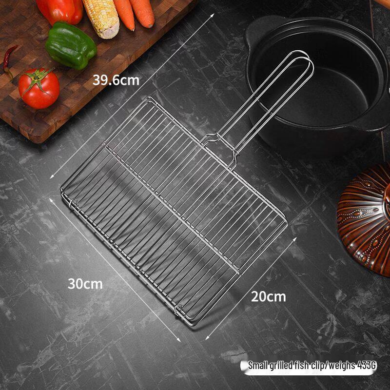 Stainless Steel Square BBQ Grilling Basket Clip