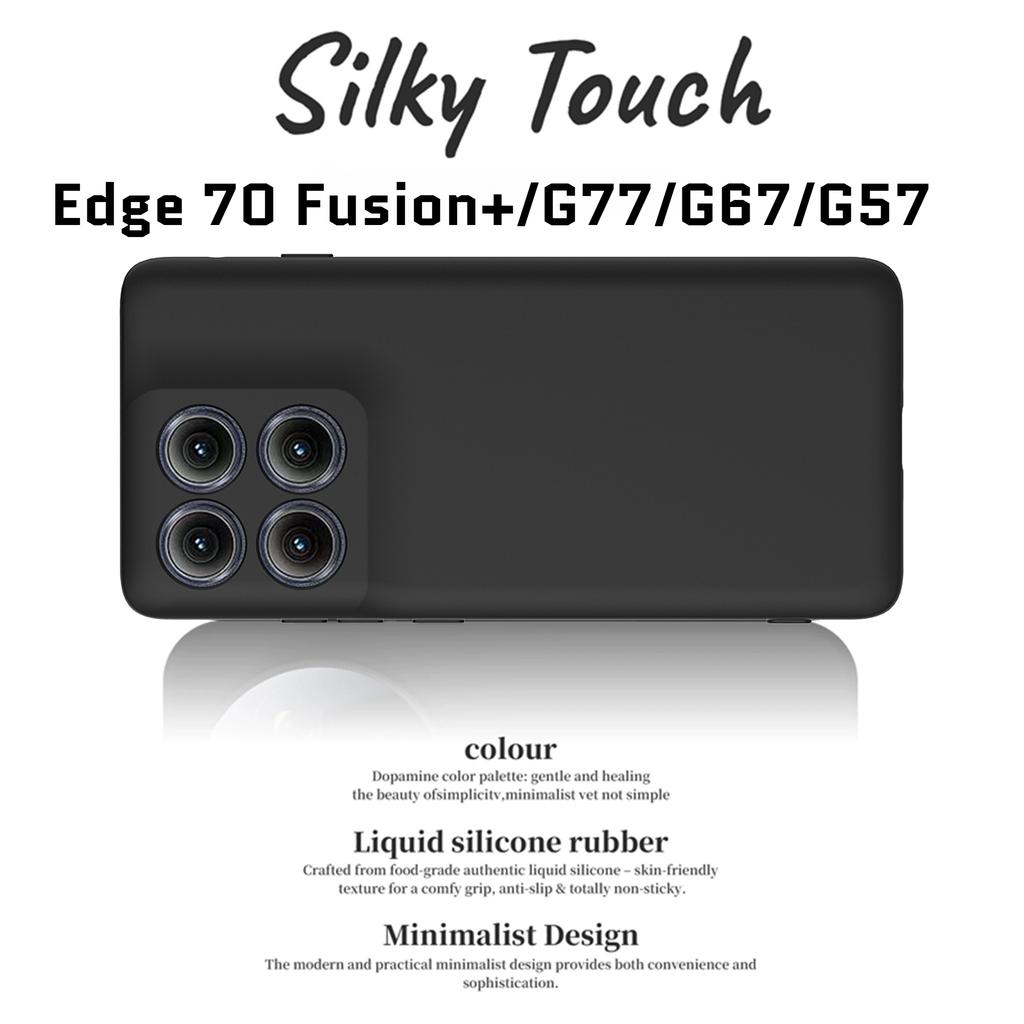 Оригинальный чехол из жидкого силикона для Motorola Signature Edge 70 Ultra Fusion+ 60 50 Pro G87/77/67/57 G66Y/J Power Skin Флисовый чехол