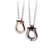Jewel Horseshoe Pair Necklace Set of 2 Stainless Steel 316L Couple Gift [Petit YU-NA] Men's Women's