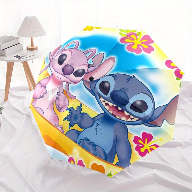 Автоматический открывающийся и закрывающийся зонт Stitch, Lilo - 8 ребер, портативный складной зонт с пластиковой ручкой, подходит для отдыха и Хэллоуина